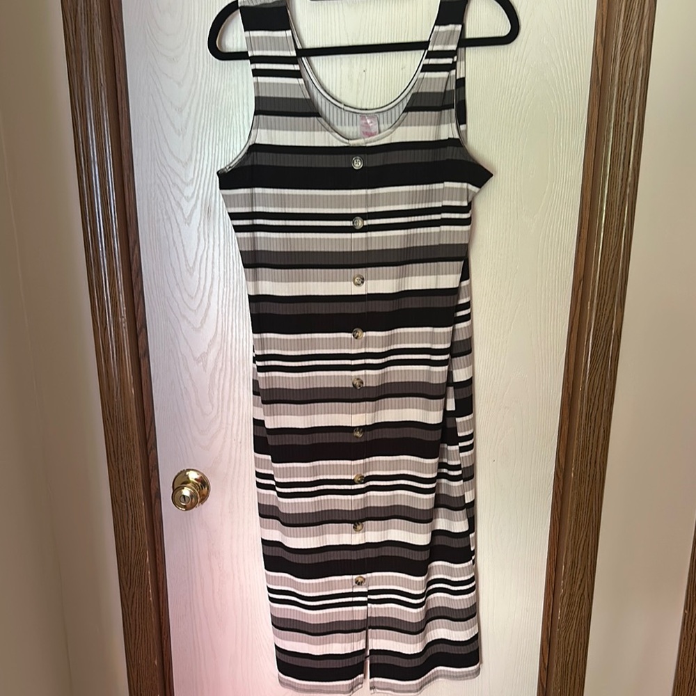 NOBO Black and White Striped Midi Dress